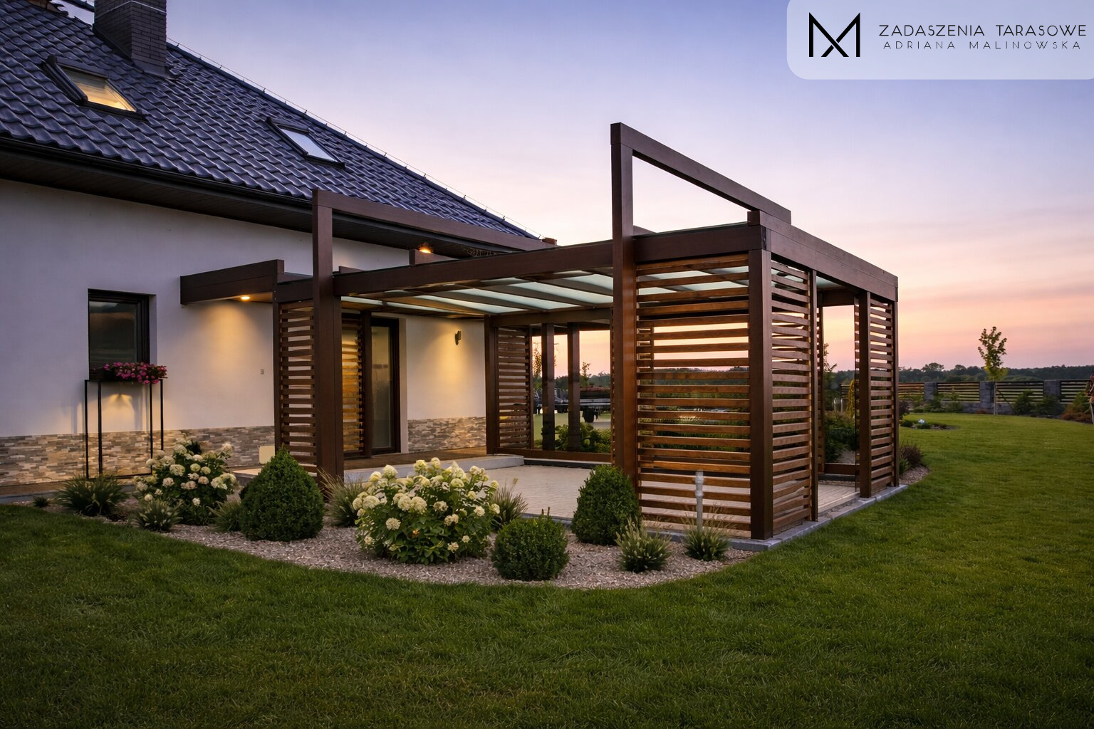 Pergola na duży taras narożny