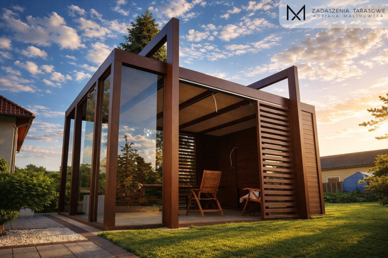 Nowoczesna altana z drewna
