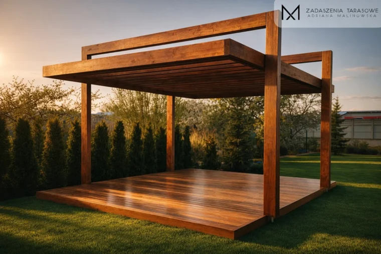 wolnostojąca altana z podłogą