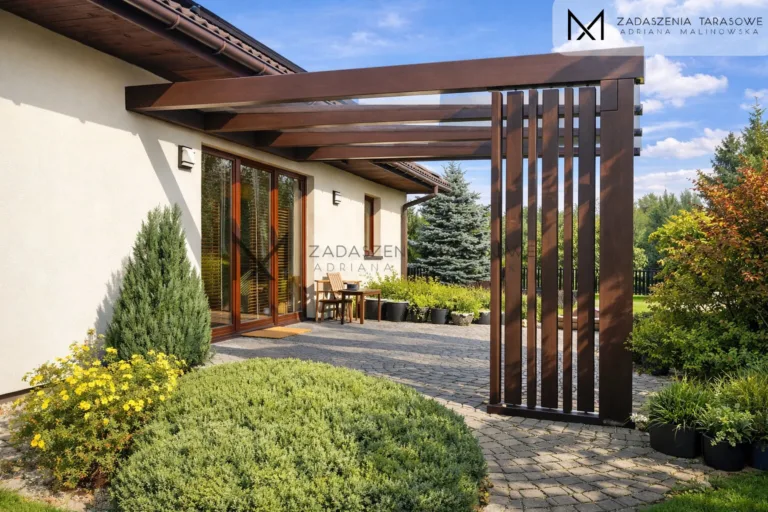 proste zadaszenie nowoczesne z lamelami