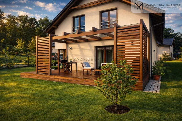 zadaszenie tarasu z pergolą na tarasie