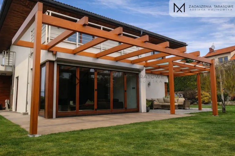 nowoczesna pergola otwarty dach