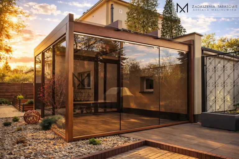 nowoczesne zadaszenie w ogrodzie