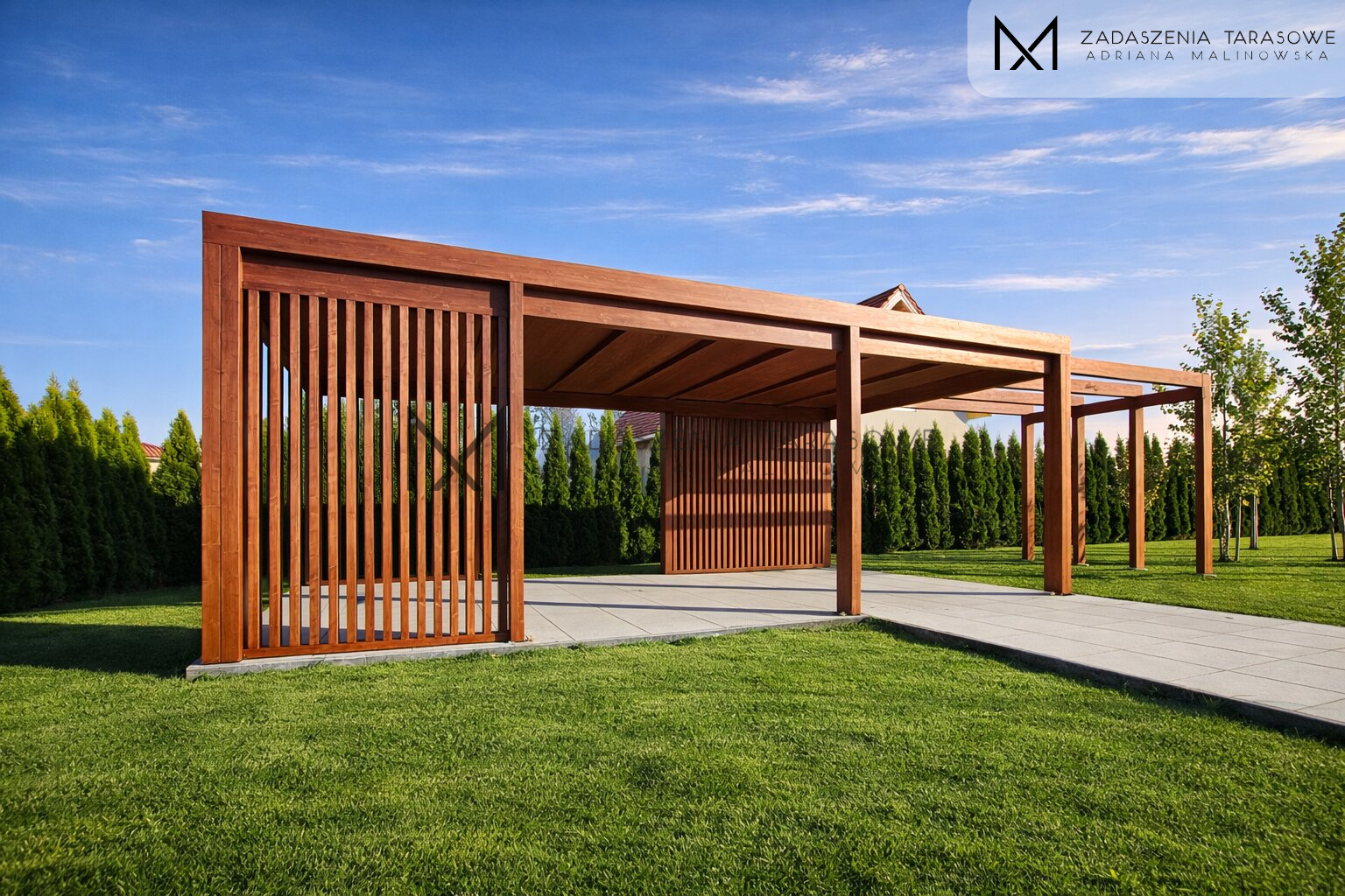 altana ogrodowa z pergolą