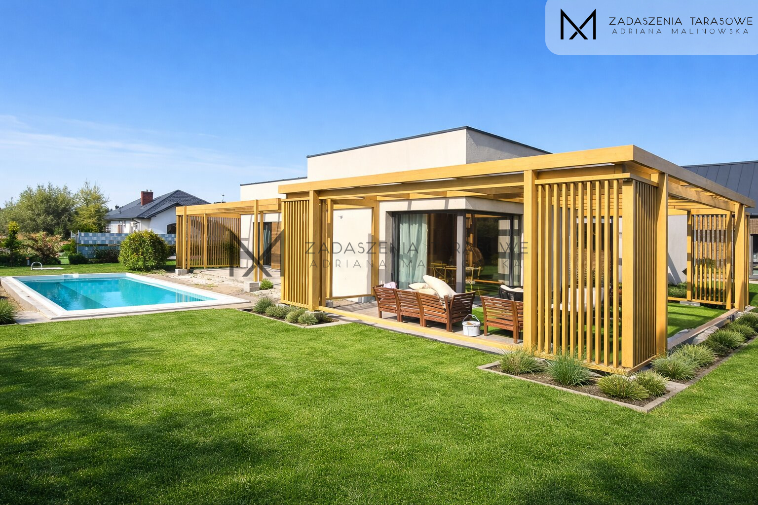 Zadaszenie tarasu z lamelami