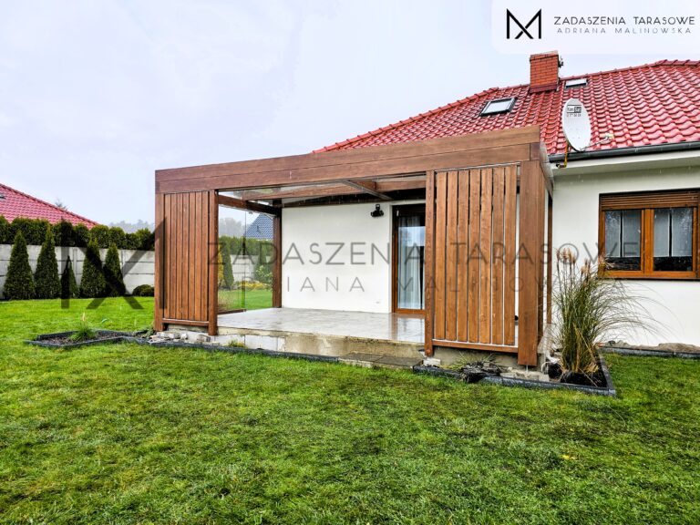 Szkło i lamele w zadaszeniu