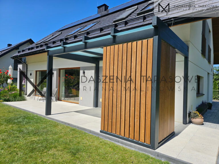 taras ze szkłem w dachu