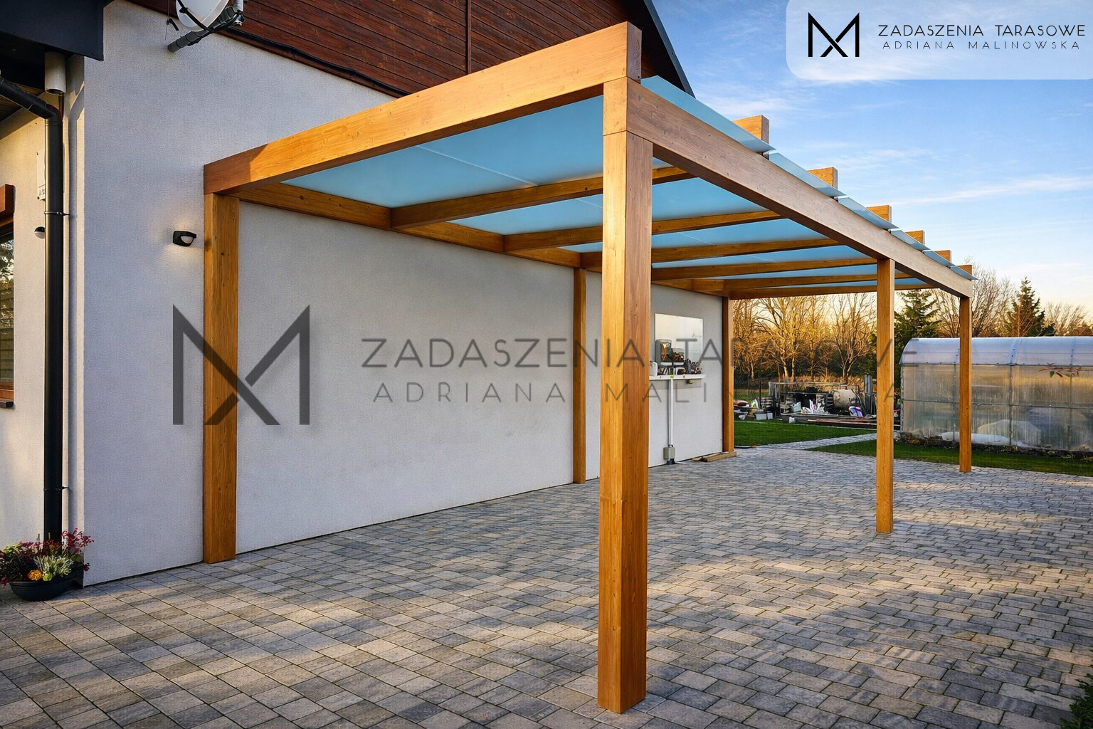 Nowoczesna wiata garazowa