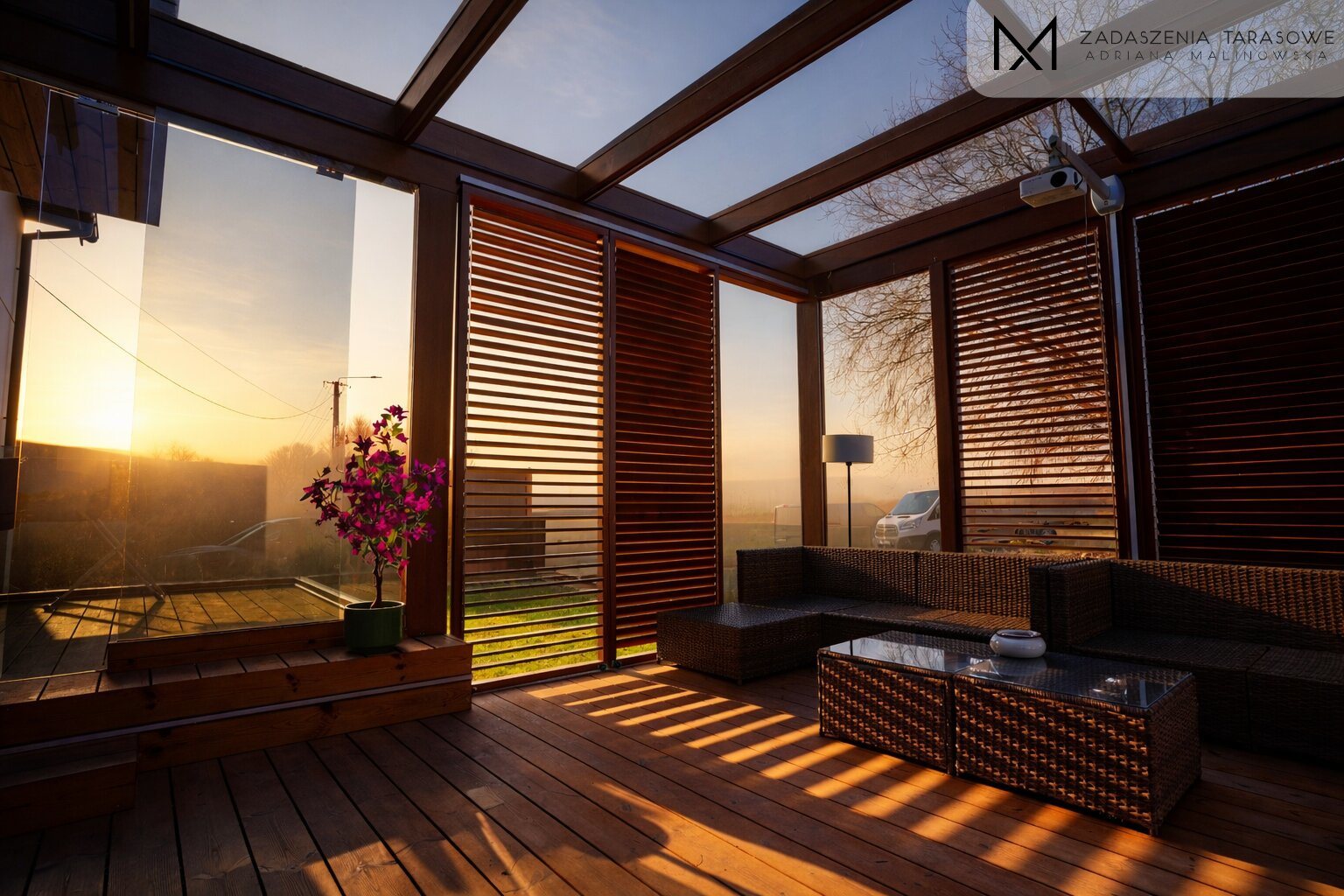 zadaszenia z żaluzjami