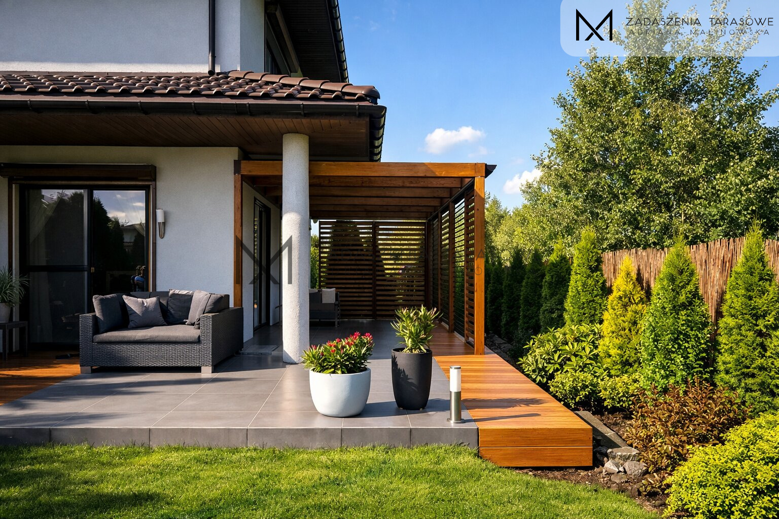 zadaszenie na taras z płytek