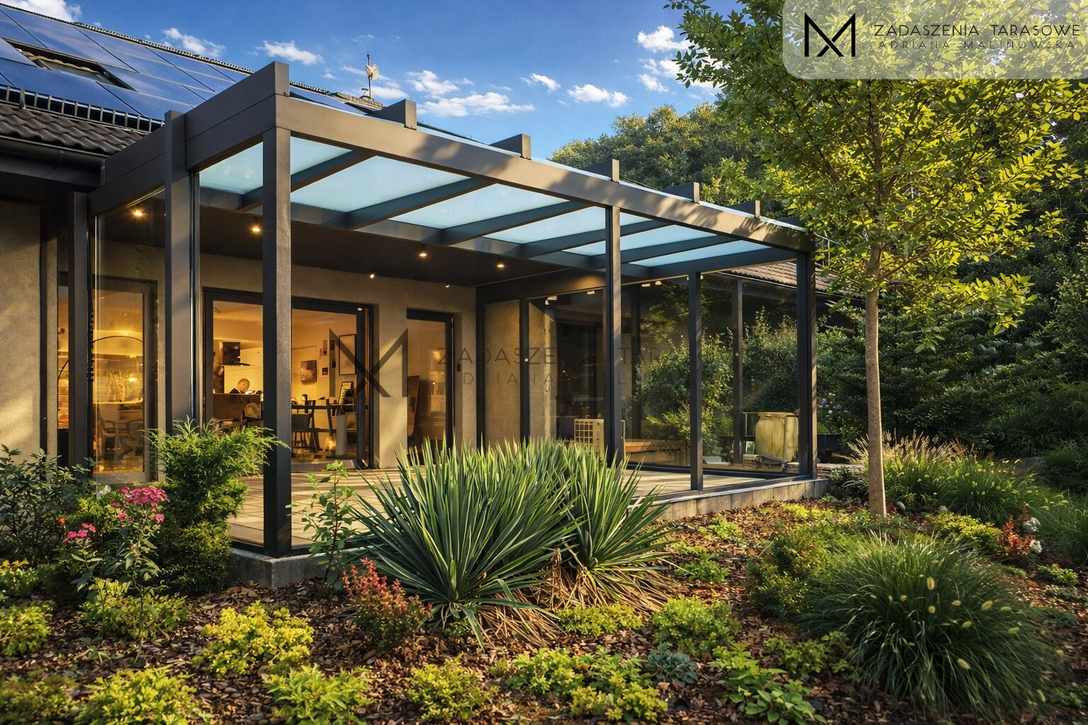 zadaszenie tarasu i szkło