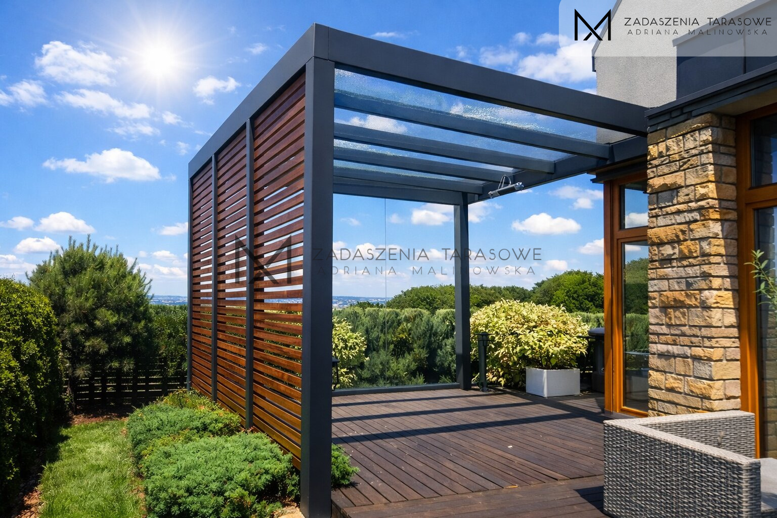 zadaszenie ze szkłem akustycznym