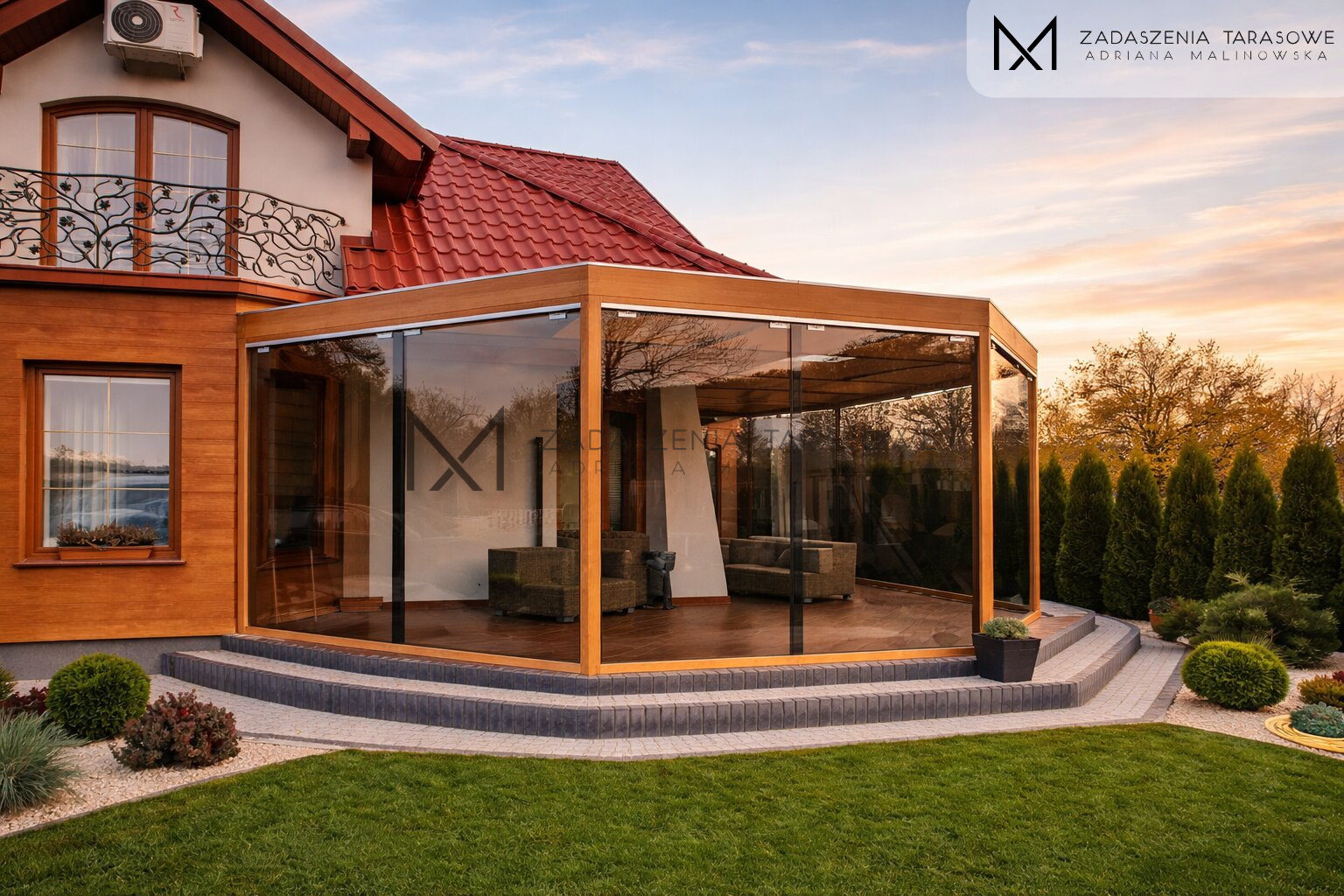 zadaszenie ze szkłem grafitowym