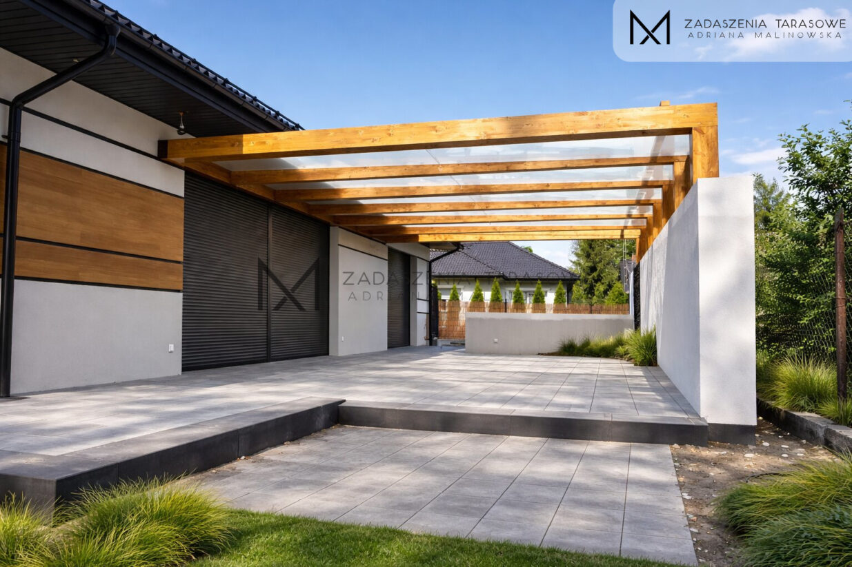Pergola ze szklanym dachem