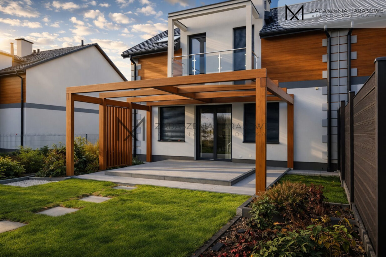 Taras zadaszony szkłem bezpiecznym