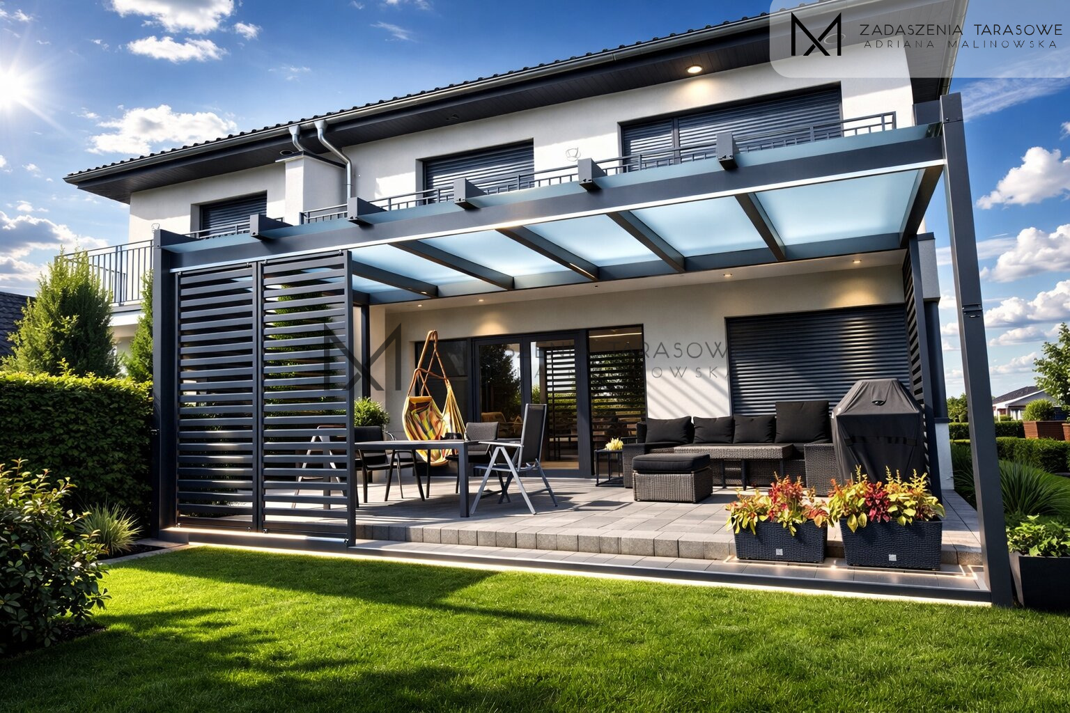 zadaszenia tarasowe z zabudową drewnianą