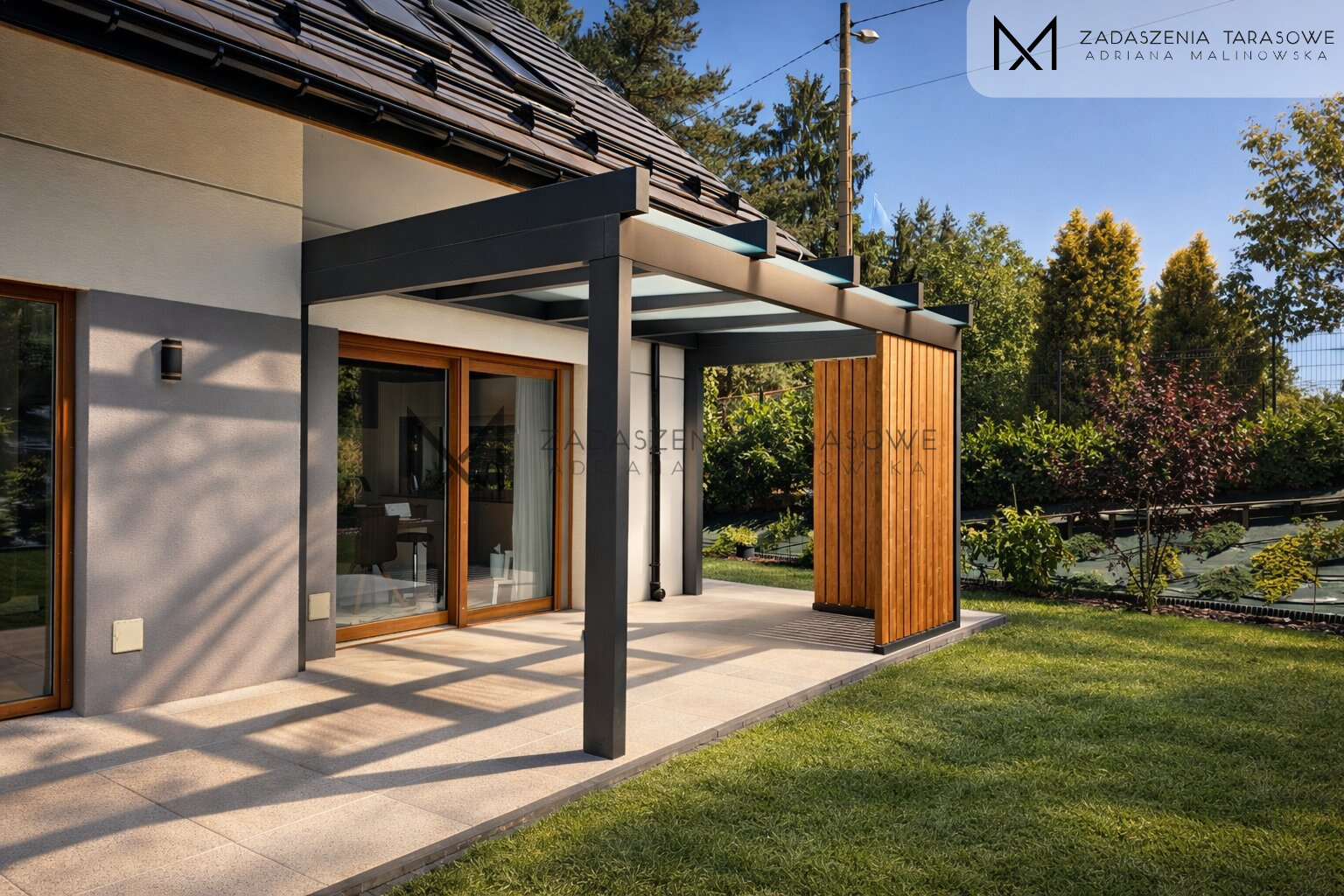 zadaszenie z lamelami małopolska nowoczesne