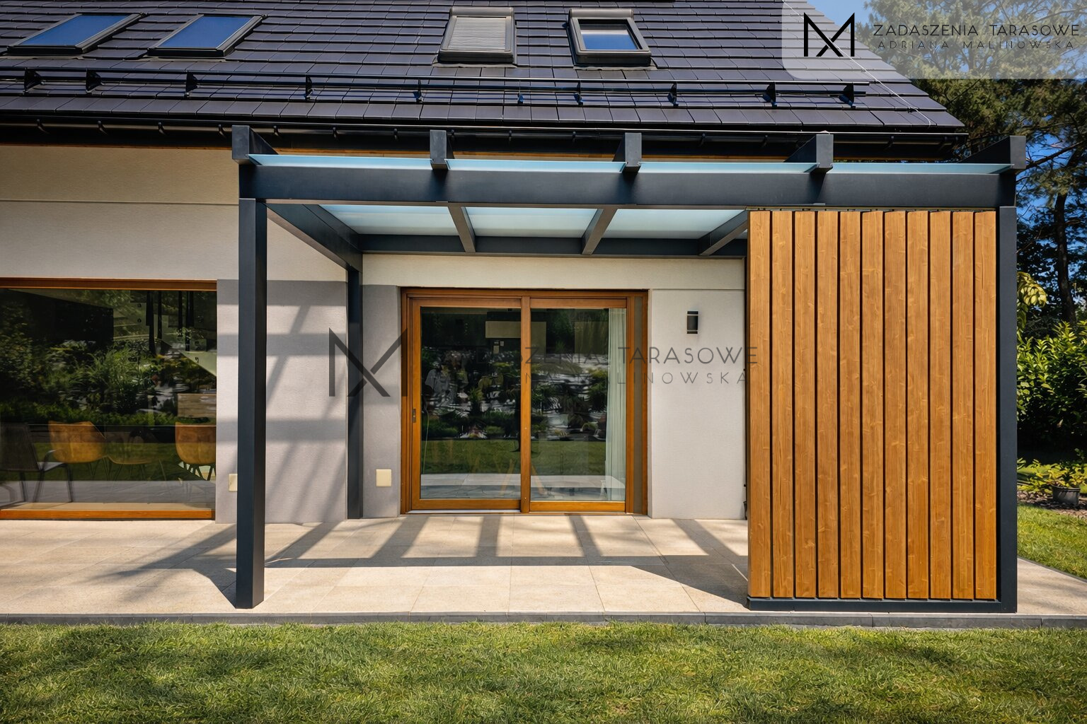 zadaszenie z lamelami małopolska w ogrodzie